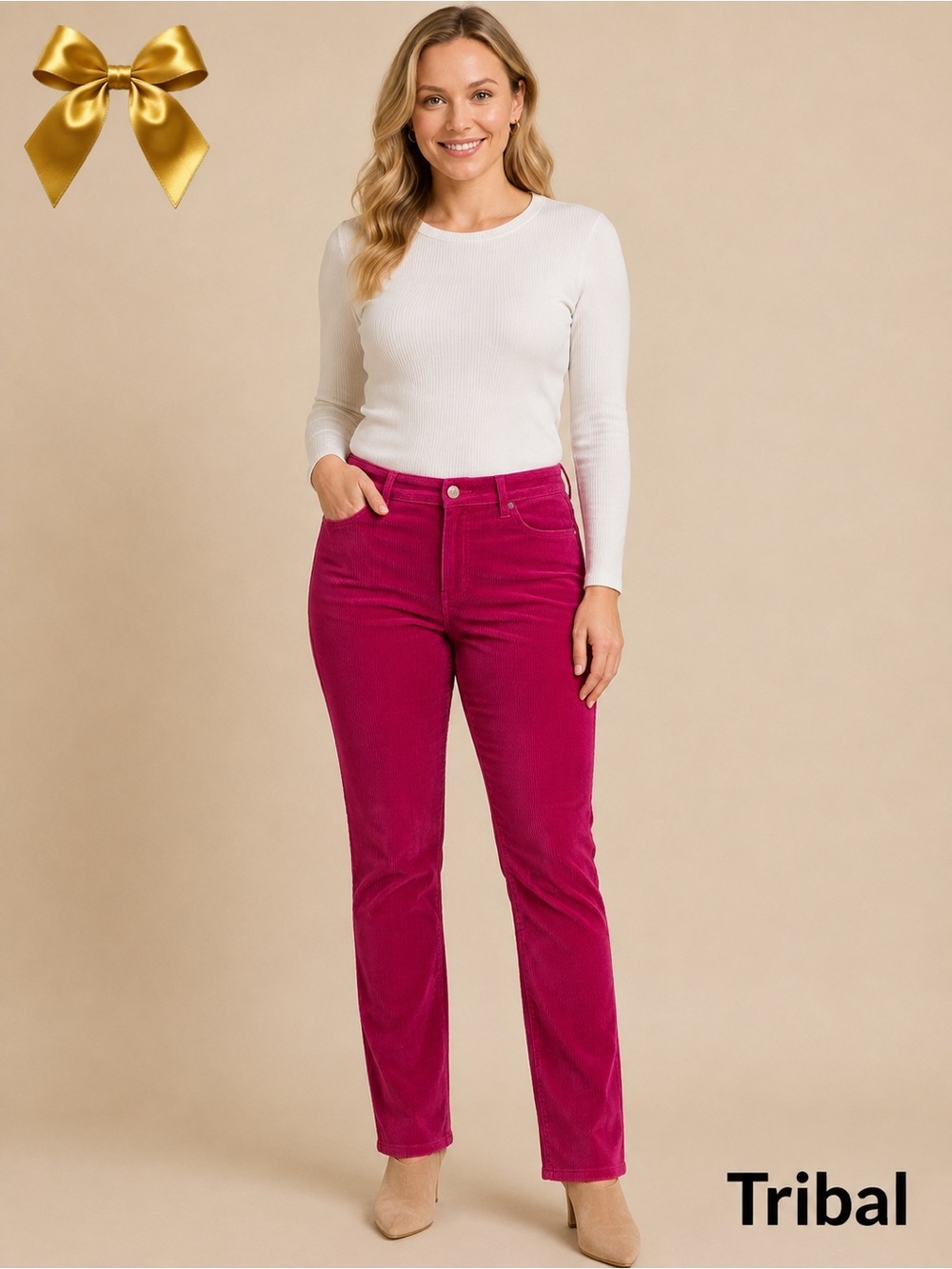 TRIBAL Magenta Medium Weight Cordoroy Cotton Blend Size 8